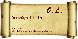 Országh Lilla névjegykártya